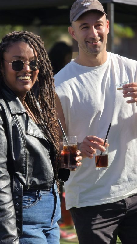 Two guests with drinks